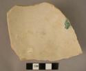 Base potsherd - glazed green and white