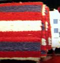 Banded saddle blanket or rug, red, white and blue