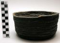 Small round basket- coiled weave, black fibre (mbombo)