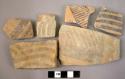 13 brown on buff painted ware sherds