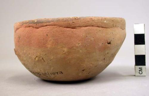 Round bottom pottery bowl