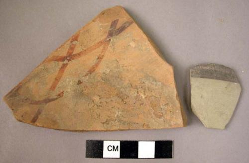 2 potsherds - painted ware