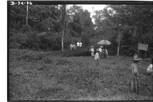 Stela E, before work of raising it began