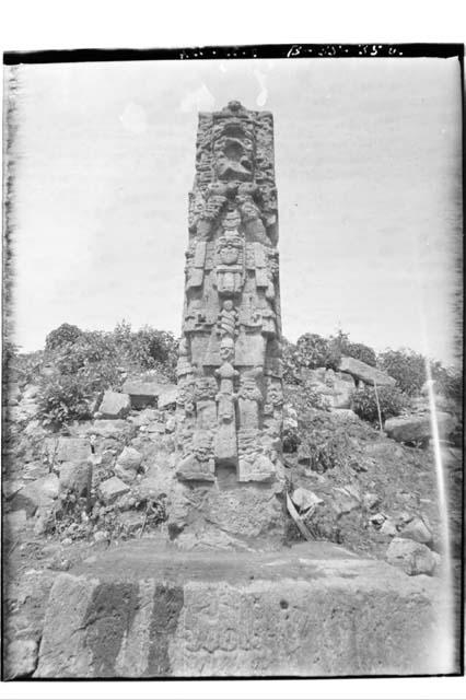 Stela E after reparation, East view