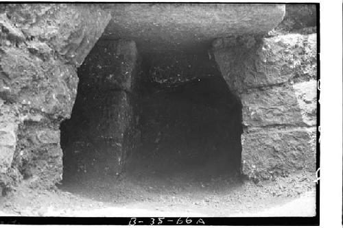 Stela J, interior of cruciform chamber