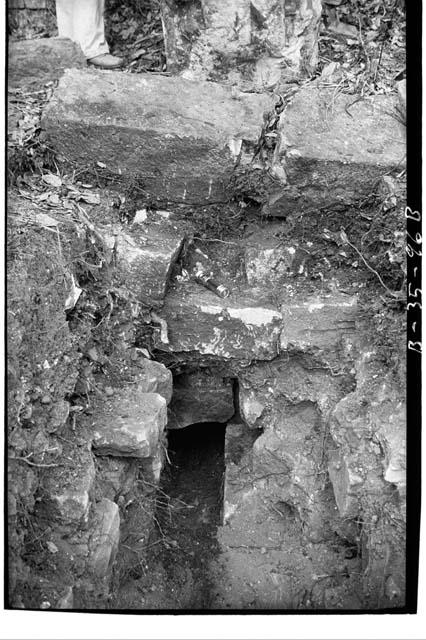 Stela P - cruciform chamber opened