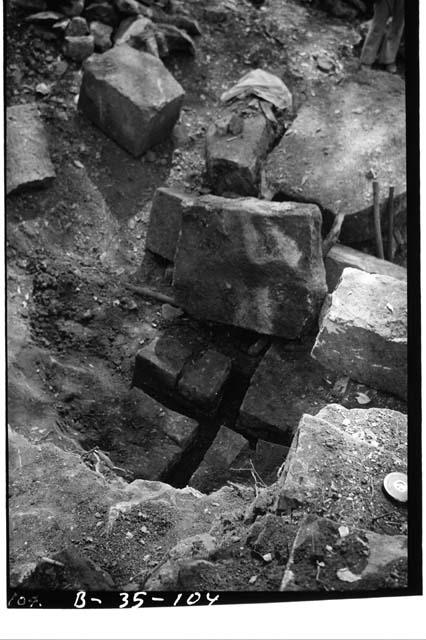 Stela #1 cruciform chamber opened