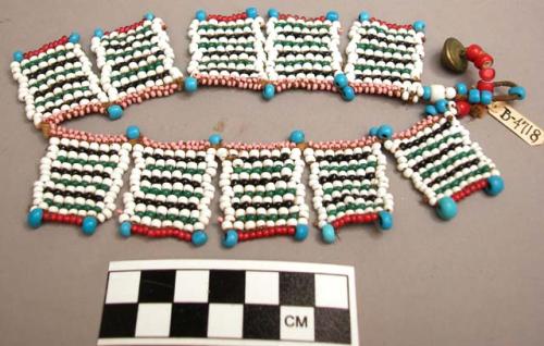 Collar of beaded tabs