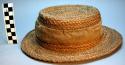 Basketry hat, band of cloth sewn on crown ("kofia ya matanda")
