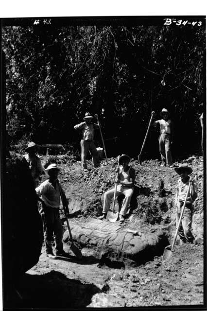 Uncovering altar of Zoomorph P. View from Southeast