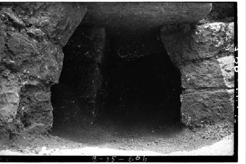 Stela J, interior of cruciform chamber