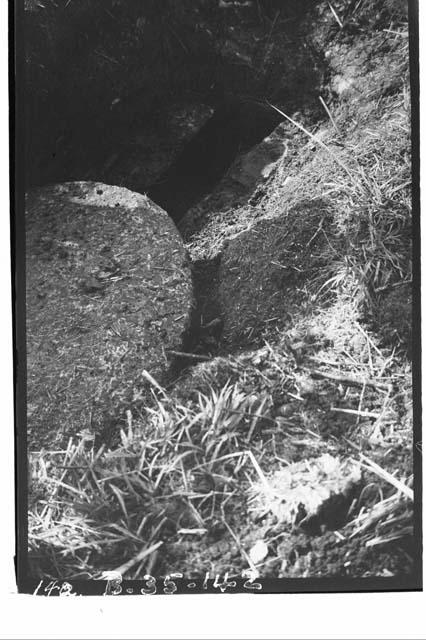 Base of stela 6 in situ