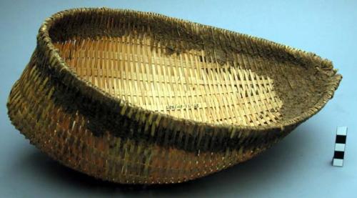 Wickerwork scoop-shaped basket; one-belled anklet-Loveridge-7/7/77 V.H.