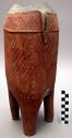 Carved wooden vessel with 4 legs - used for cheese and butter making
