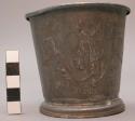 Metal cup with a rattle built into the base. emblem and dates +