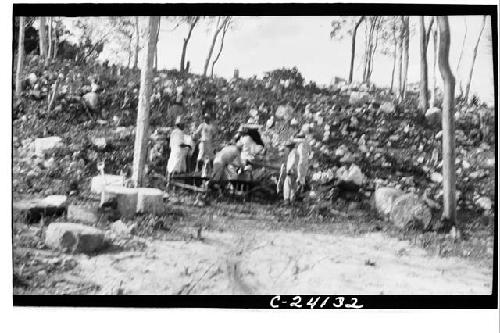 North Colonnade - North gate, beginning of excavations, looking N.