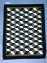 Optical illusion design rug, interconnected cubes