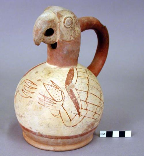 Stirrup pot in form of bird