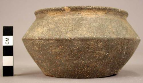 Small grey-black ware bowl - coarse and heavy