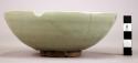 Celadon bowl with foot-ring which is unglazed