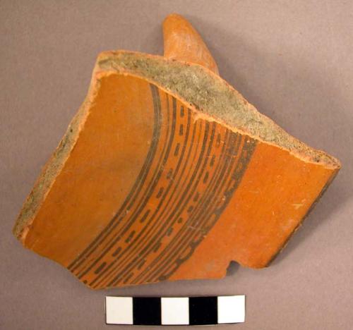 1 of 4 Aztec ware dish rimsherds with pointed legs