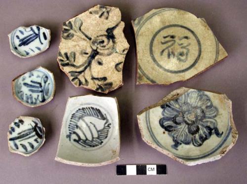 Blue and white porcelain base potsherds