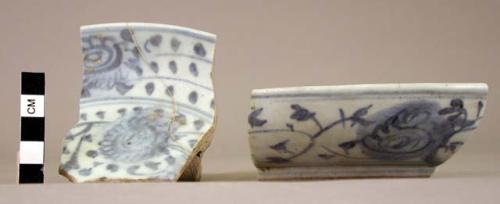 Potsherds - blue and white