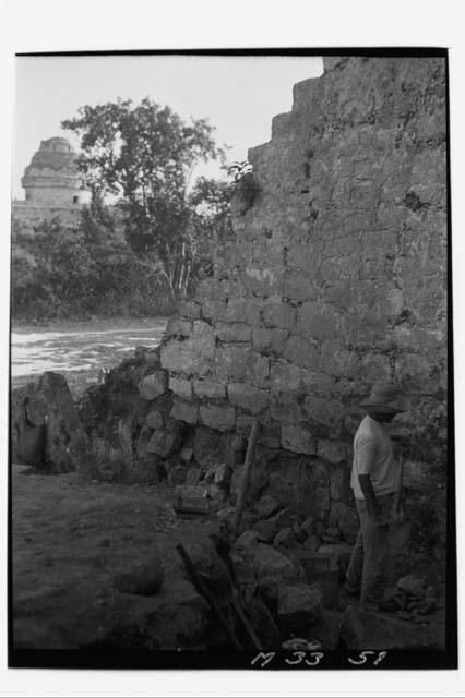 Northwest corner of Main Stairs on west side at Monjas