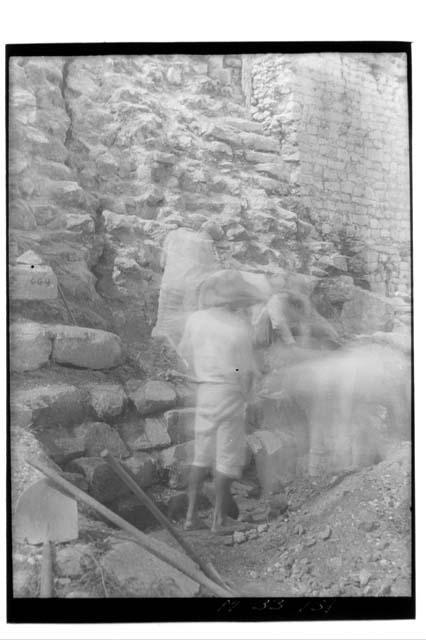 Removal of base at Main Stairs at Monjas