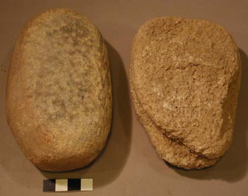 2 groundstones, 1 stone fragment (scraper), 1 hammerstone (?)