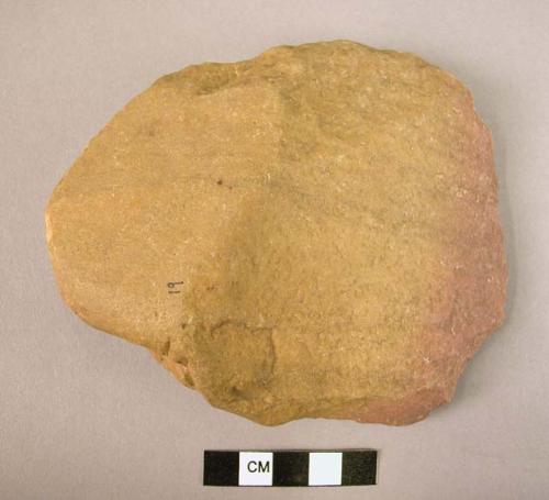 Broad-bladed oval stone cleaver