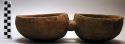 Double wooden bowl, hand hewn (6") ("chigeni")