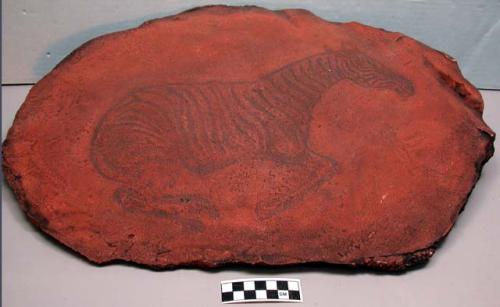 CAST of rock engraving of a zebra mare in flight