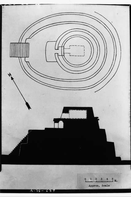 Round building, Spinden plan and section