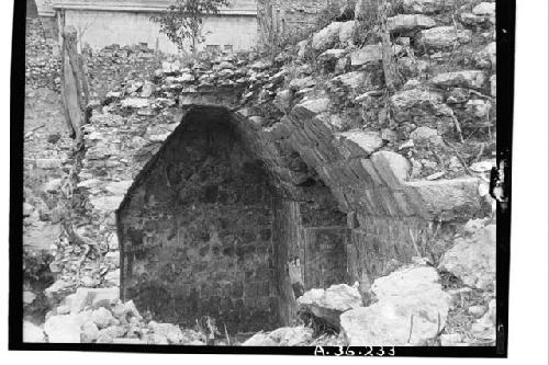 S. Buried Bldg., vault and facade section, front center room