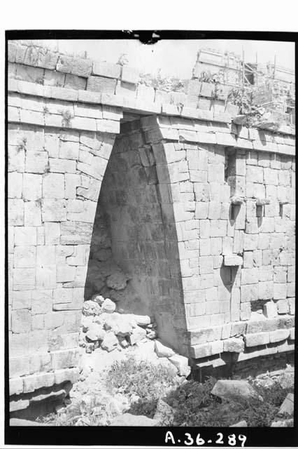 Blocked passage vault between Monjas N. and S. Annexes, from W.