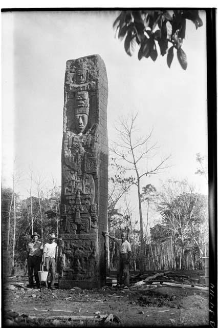 Stela E, re-erected, Northwest corner