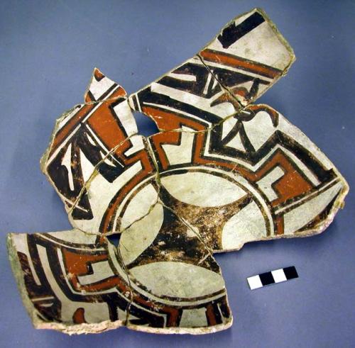 Early modern Hopi polychrome pottery bowl