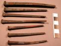 Samples of iron nails used in the construction of the Minnetaken Yacht Club