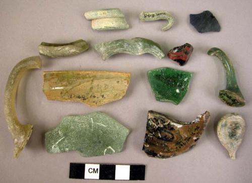 9 glass fragments