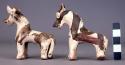 Ceramic, horse and cow figurines, brown on white