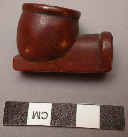 Red catlinite pipe bowl