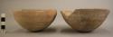 Pottery bowls, miniature unpolished brown