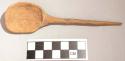 Small sized wooden spoon for removing porridge ("indosho")