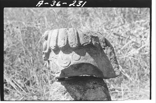 Stone headdress W. of Vieja, left side