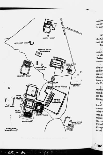 Map of Central Section of Uxmal