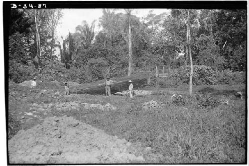 Stela E, excavation started