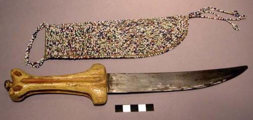 Knife in beaded sheath