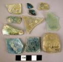 18 glass  vessel fragments