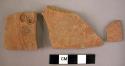 3 potsherds -red, relief and incision